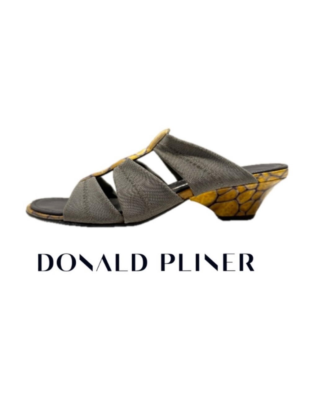 DONALD J. PLINER | Animal Print Wedge Sandals Slides Heels Art Deco Artsy Resort